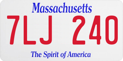 MA license plate 7LJ240