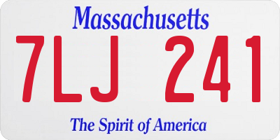 MA license plate 7LJ241