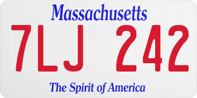 MA license plate 7LJ242