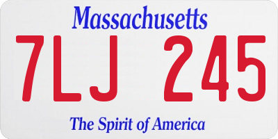 MA license plate 7LJ245