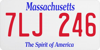 MA license plate 7LJ246