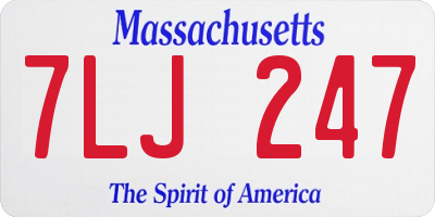 MA license plate 7LJ247