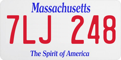 MA license plate 7LJ248