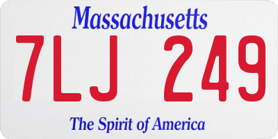 MA license plate 7LJ249
