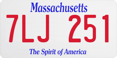 MA license plate 7LJ251