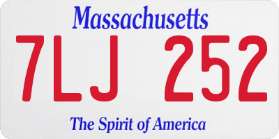 MA license plate 7LJ252