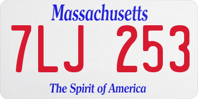 MA license plate 7LJ253