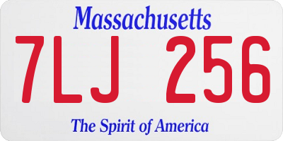 MA license plate 7LJ256