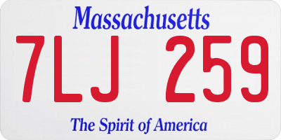 MA license plate 7LJ259