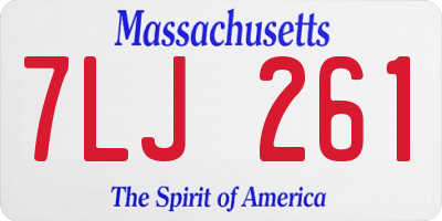 MA license plate 7LJ261