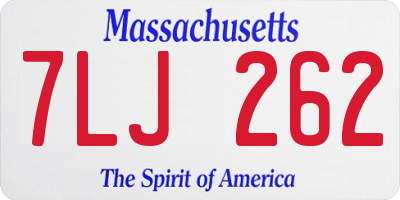 MA license plate 7LJ262