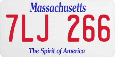 MA license plate 7LJ266