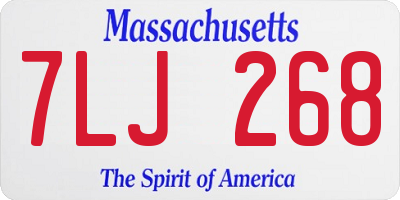 MA license plate 7LJ268