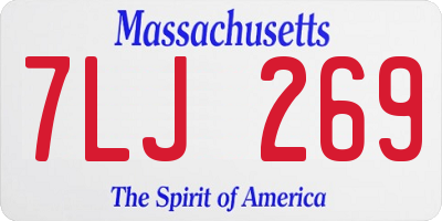 MA license plate 7LJ269