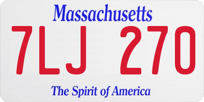 MA license plate 7LJ270