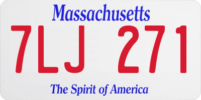 MA license plate 7LJ271