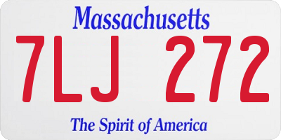 MA license plate 7LJ272