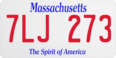 MA license plate 7LJ273