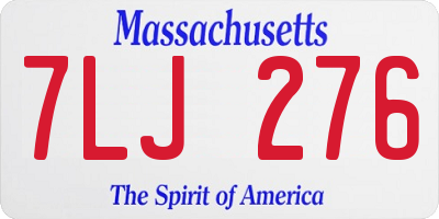 MA license plate 7LJ276
