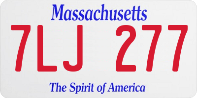 MA license plate 7LJ277