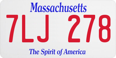 MA license plate 7LJ278
