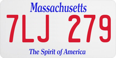 MA license plate 7LJ279