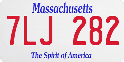 MA license plate 7LJ282