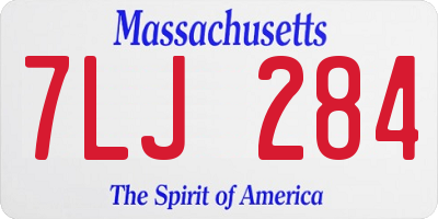 MA license plate 7LJ284
