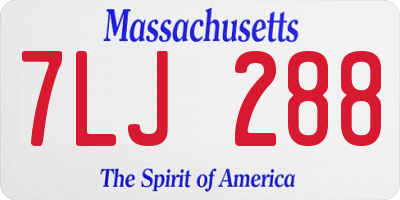 MA license plate 7LJ288