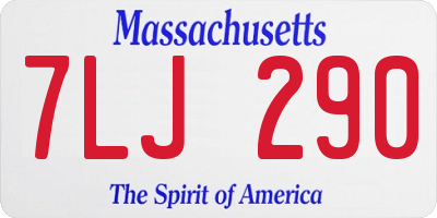 MA license plate 7LJ290