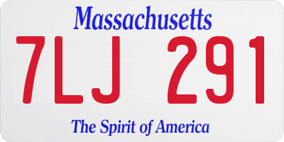 MA license plate 7LJ291