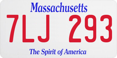 MA license plate 7LJ293