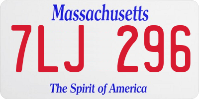 MA license plate 7LJ296