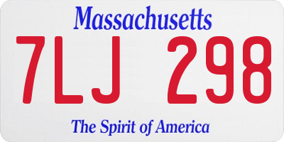 MA license plate 7LJ298