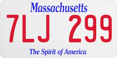 MA license plate 7LJ299
