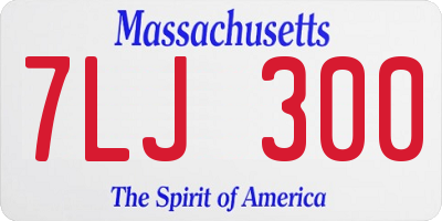 MA license plate 7LJ300