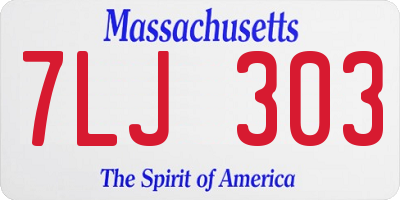 MA license plate 7LJ303