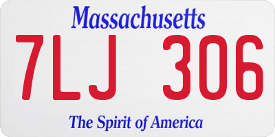 MA license plate 7LJ306