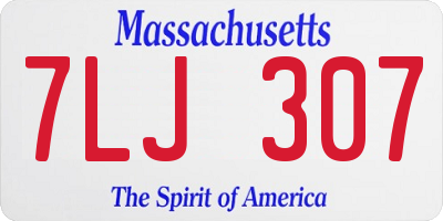 MA license plate 7LJ307