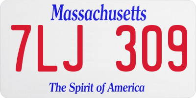 MA license plate 7LJ309