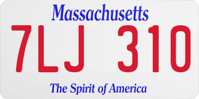 MA license plate 7LJ310