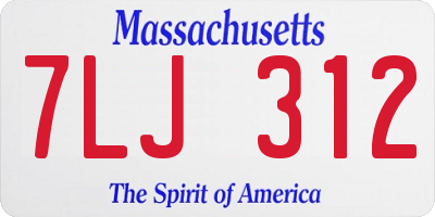 MA license plate 7LJ312