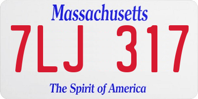 MA license plate 7LJ317