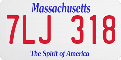 MA license plate 7LJ318
