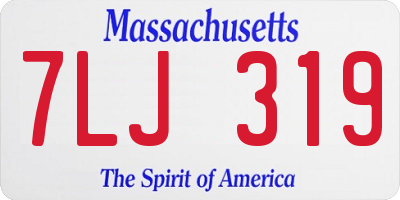 MA license plate 7LJ319