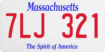 MA license plate 7LJ321