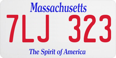 MA license plate 7LJ323