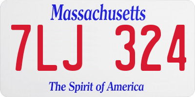 MA license plate 7LJ324