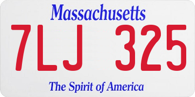 MA license plate 7LJ325