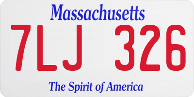 MA license plate 7LJ326